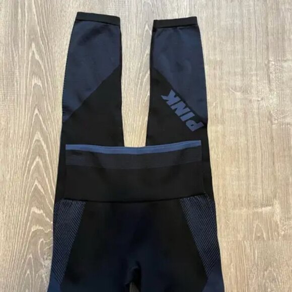 Victoria's Secret PINK Blue & Black Cool & Comfy Leggings S - Picture 2 of 5